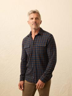 Faherty Men's Legend Sweater Shirt NAVYWOODLANDCHECK