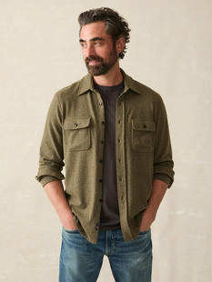 Faherty Men's Legend Sweater Shirt OLIVEMELANGETWILL