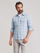 Faherty Men's Legend Sweater Shirt STEELHEATHERPLAID
