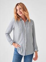 Faherty Women's Legend Shirt NAVYBLAZERSTRIPE