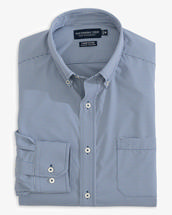 Southern Tide Men's Micro Gingham brrr Intercoastal Sport Shirt SEVENSEASBLUE