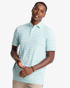 Southern Tide Men's Ryder Heather Bombay Striped Polo Shirt HEATHERTIDALWAVE