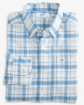 Southern Tide Men's Headland Moultrie Plaid Long Sleeve Sport Shirt BOATBLUE