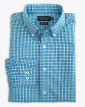 Southern Tide Men's brrr Charleston Beaumont Plaid Intercoastal Sport Shirt ATLANTICBLUE