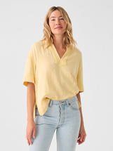 Faherty Women's Dream Cotton Gauze Wren Top SAHARASUN