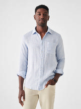 Faherty Men's Linen Laguna Shirt LIGHTBLUEMELANGE