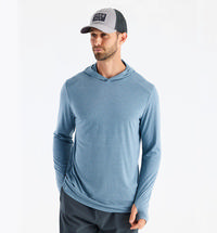 Free Fly Men's Bamboo Shade Hoodie HEATHERSLATEBLUE