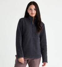 Free Fly Women's Bamboo Sherpa Fleece Half Zip ABYSS