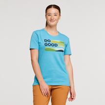 Cotopaxi Women's Do Good Stripe Organic T-Shirt POOLSIDE