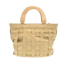 Joy Susan Cora Cage Wood Handle Bag SAND