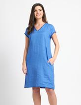 Foil Women's Fringe Benefits Linen Dress BLUEBELL