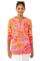 Gretchen Scott Split Neck Tunic - Glorious ORANGE/PINK