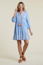 Tribal Women's Embroidered Tassel-Accent Dress BLUEBAZR