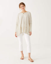 Mer-Sea Women's Catalina Sweater SANDWHITESTRIPE