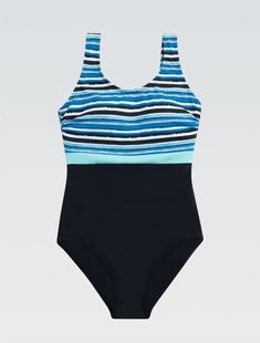 Women's Aquashape Simplicity Printed Moderate Scoop Back One-Piece HARBOR