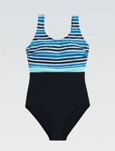 Women's Aquashape Simplicity Printed Moderate Scoop Back One-Piece HARBOR