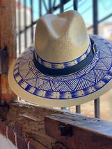 Zahra Darwish Hand Painted Yucatan Hat - 1 BLUE