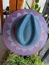 Zahra Darwish Hand Painted Yucatan Hat - 2 RED/BLUE