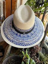 Zahra Darwish Hand Painted Yucatan Hat - 5 BLUE