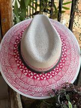 Zahra Darwish Hand Painted Yucatan Hat - 6 PINK