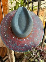 Zahra Darwish Hand Painted Yucatan Hat - 9 RED/BLUE