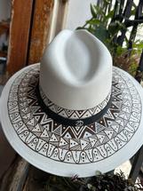 Zahra Darwish Hand Painted Yucatan Hat - 13 BROWN