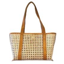 Poppy & Sage Amelia Cane Leather Tote - Mini CAMEL