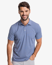 Southern Tide Men's brrr°-eeze Bowen Stripe Performance Polo Shirt AGEDDENIM