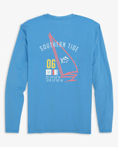 Southern Tide ST Coordinates Long Sleeve Performance T-Shirt BOATBLUE