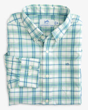 Southern Tide Men's Sapelo Plaid Intercoastal Sport Shirt NEPTUNEGREEN