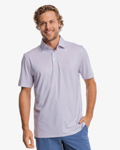 Southern Tide Men's Driver Wymberly Stripe Performance Polo Shirt SLATEGREY