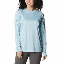 Columbia Women's Tidal Tee PFG Heather Long Sleeve SPRINGBLUEHEA