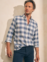 Faherty Men's The All Time Shirt NAVYCREAMSHADOWPLAID