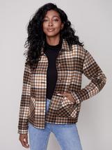 Charlie B Women's Reversible Plaid Jacket TRUFFLE