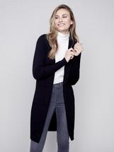 Charlie B Women's Solid Plush Open Cardigan BLACK