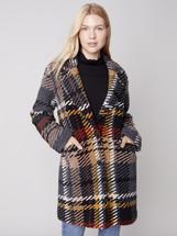 Charlie B Women's Straight Cut Bouclé Knit Coat OR/GOLD