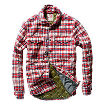 Relwen Men's Quilted Flannel Shirtjacket WHITE/RED/BLUEPLAID