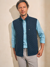 Faherty Men's Epic Quilted Fleece Vest NAVYMELANGE