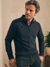 Faherty Men's Jackson Quarter Zip Sweater ASHHEATHER