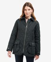 Barbour Women's Premium Beadnell Quilted Jacket BLACK/ANCIENT