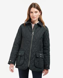 Barbour Women's Premium Beadnell Quilted Jacket BLACK/ANCIENT