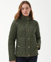 Barbour Women's Yarrow Quilted Jacket OLIVE/ROSEGARDENFLOR