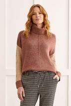 Tribal Women's Colour Block Turtleneck COPPER