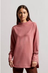 Tribal Women's Brushed Velvet Ottoman Tunic ROSEBLUSH