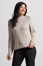 Tribal Women's Cotton Funnel Neck Sweater BONE