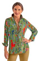 Gretchen Scott Boyfriend Shirt - Jungle Symphony OLIVE