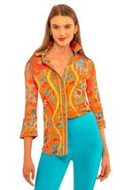 Gretchen Scott Boyfriend Shirt - Jungle Symphony ORANGE