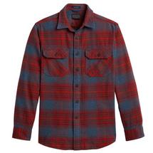 Pendleton Men's Burnside Flannel Shirt GREY/FIRE/RED