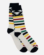 Pendleton National Park Merino Jacquard Crew Socks IVORY