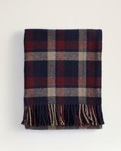 Pendleton Eco-Wise Wool Fringed Throw - Navy Kelso Plaid KELSONAVYPLAID
